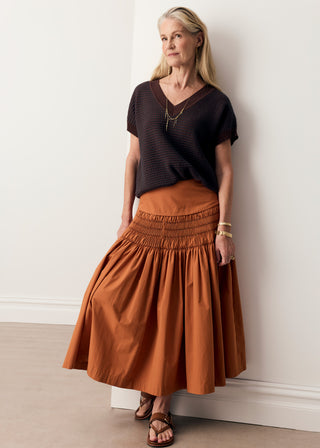 Evlyn Knit Top – Choc/Ink | POL
