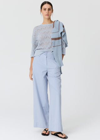 Rosin Pointelle Knit Tee – Blue | POL