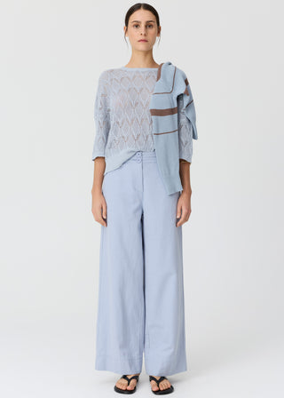 Rosin Pointelle Knit Tee – Blue | POL