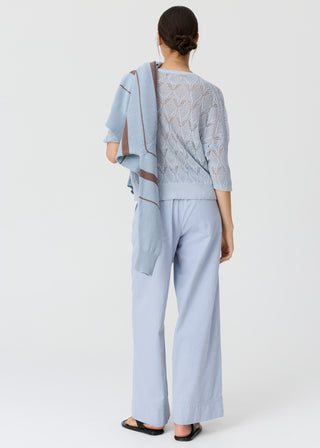 Rosin Pointelle Knit Tee – Blue | POL