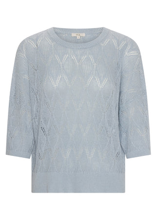 Rosin Pointelle Knit Tee – Blue | POL
