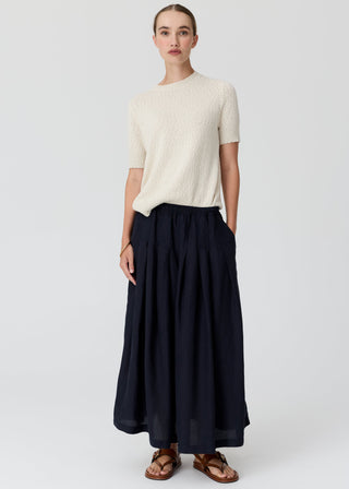Cedar Lurex Knit Top – Chalk/Silver | POL