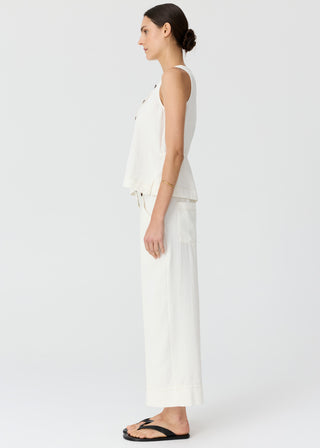 Anise Button Tank – Chalk | POL