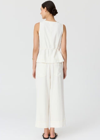 Anise Button Tank – Chalk | POL