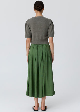 Viloa Beaded Short Sleeve Cardigan – Moss | POL