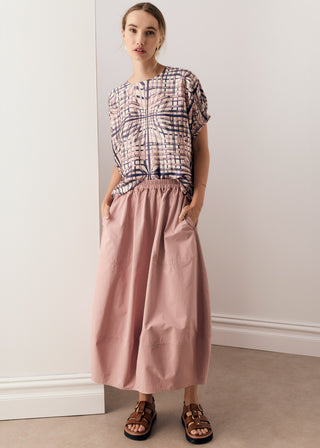 Lattice Top – Pink Check | POL