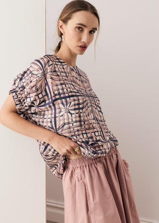Lattice Top – Pink Check | POL