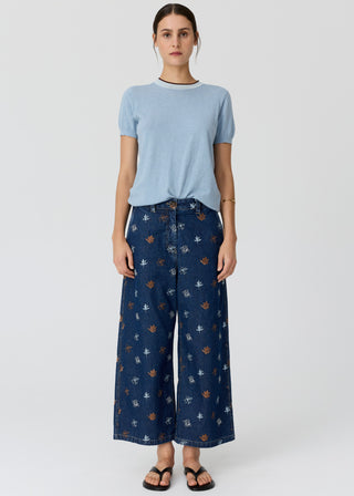 Dillon Tee with Tipping – Blue/Choc | POL