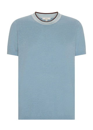 Dillon Tee with Tipping – Blue/Choc | POL