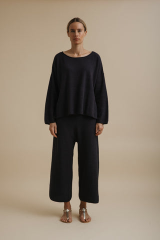Retreat Cotton Twist Pant – Deep Ocean | Talamaya