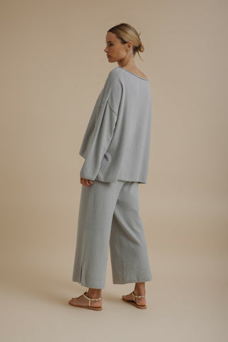 Retreat Cotton Twist Pullover – Sky | Talamaya