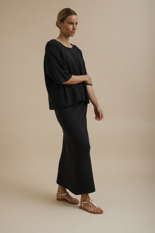 Retreat Cotton Twist Skirt – Deep Ocean | Talamaya