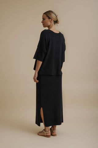 Retreat Cotton Twist Tee Pullover – Deep Ocean | Talamaya