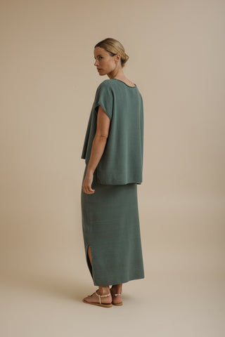 Retreat Cotton Twist Sleeveless Pullover – Rainforest | Talamaya