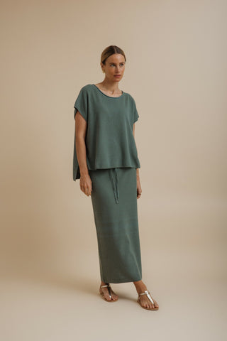 Retreat Cotton Twist Sleeveless Pullover – Rainforest | Talamaya