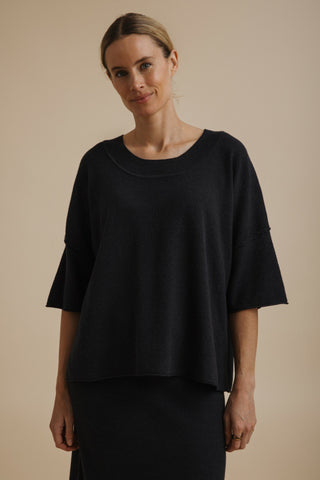 Retreat Cotton Twist Tee Pullover – Deep Ocean | Talamaya