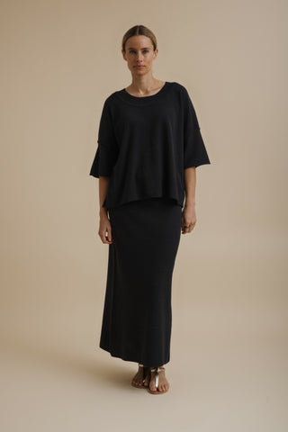 Retreat Cotton Twist Tee Pullover – Deep Ocean | Talamaya