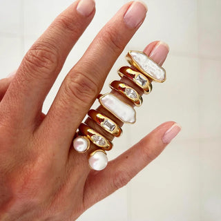 Double Pearl Ring - Gold | Fairley