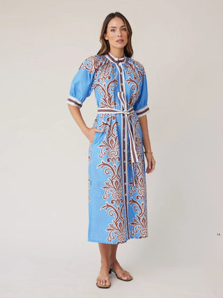 Robe Dress - Blue Deco Stripe | State of Embrace