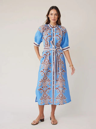 Robe Dress - Blue Deco Stripe | State of Embrace