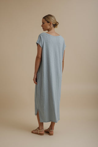 Seabreeze Short Sleeve Tee Dress – Sea | Talamaya
