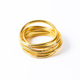 Buddhist Bracelet - Thick Light Gold