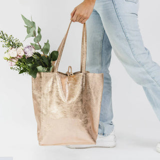 Large Tote - Metallic Gold