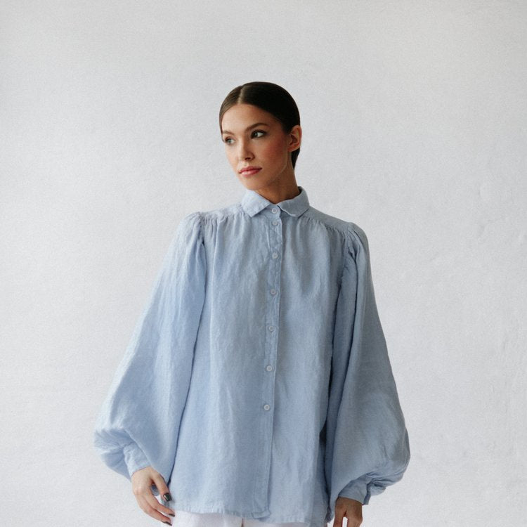 Seaside Tones - Boho Shirt  - Light Blue