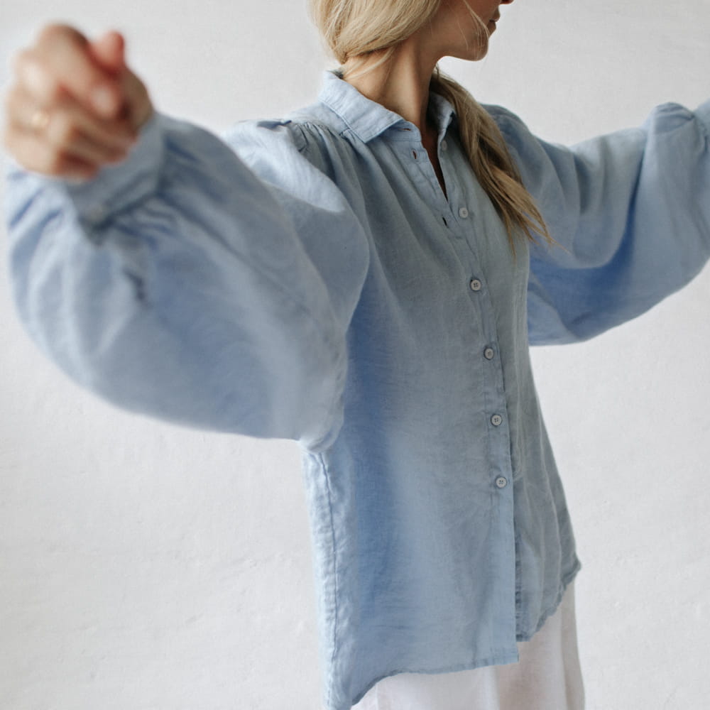 Seaside Tones - Boho Shirt  - Light Blue