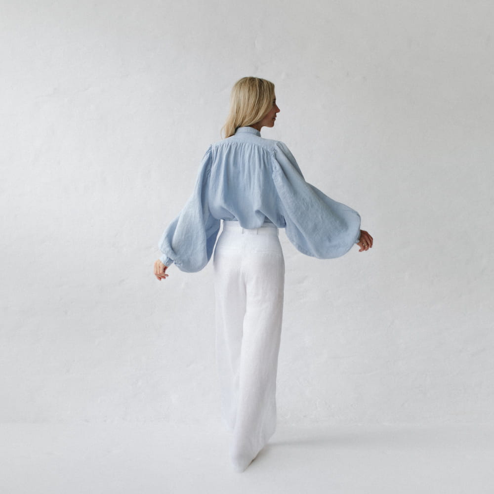 Seaside Tones - Boho Shirt  - Light Blue