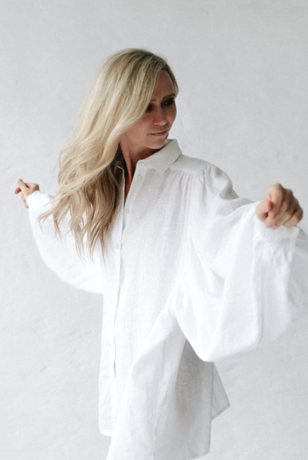 Seaside Tones - Boho Shirt - White