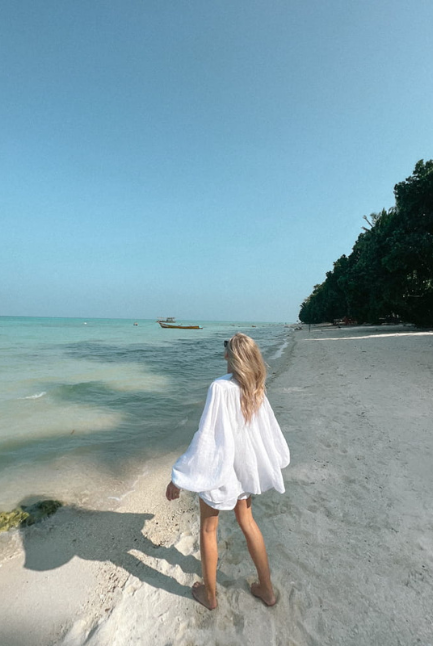 Seaside Tones - Boho Shirt - White