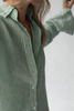 Seaside Tones - Linen Striped Shirt - Green