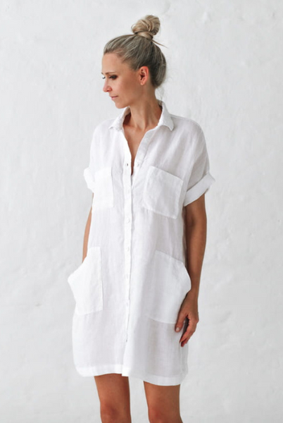 Seaside Tones - Linen Tunic - White