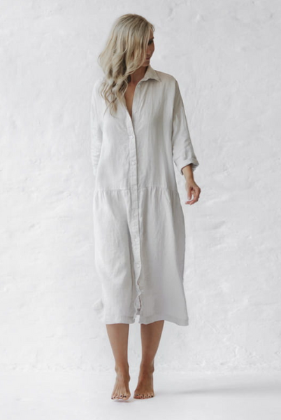 Seaside Tones - Oversized Dress - Mushroom/Warm White