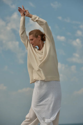 Camille Reversible Cashmere Sweater - Off White | Estilo Emporio