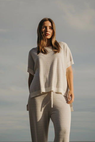 Talaymaya Crepe Knitted Tee Pullover