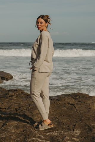 Heavenly Fleece Jogger in Wheat by Talamaya