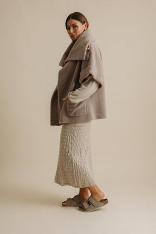 Sherpa Cuddle Coat in Putty by Talamaya