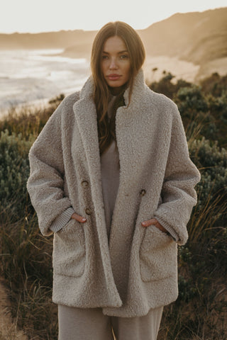 Polar Faux Fur Coat in Amaranth by Talamaya