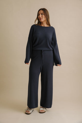 Winter Retreat Merino Cotton Pullover in Lake by Talamaya
