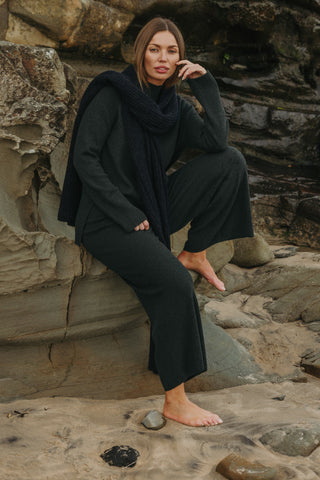 Winter Retreat Merino Cotton Pant in Pine by Talamaya