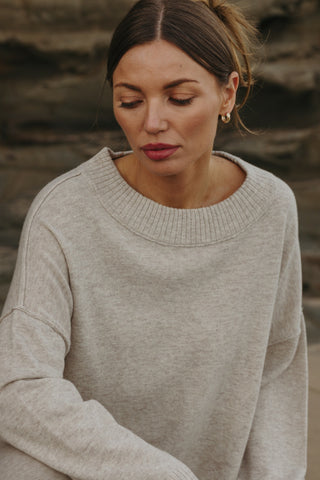 Elevate Merino Cashmere Crew Pullover in Buckwheat by Talamaya