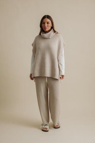 Dreams Funnel Neck Tabard in Wheat by Talamaya