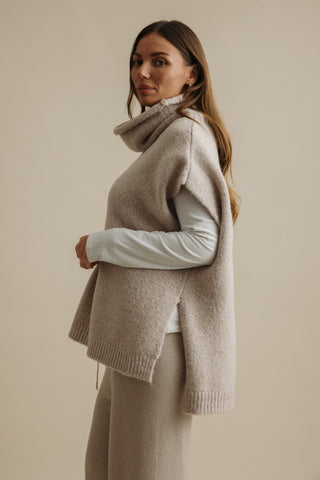 Dreams Funnel Neck Tabard in Wheat by Talamaya