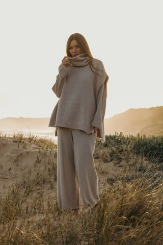 Dreams Funnel Neck Tabard in Wheat by Talamaya