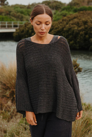Talamaya - Coast to Coast Pullover - Black Sand