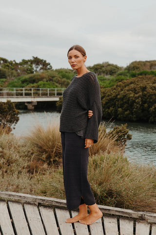 Talamaya - Coast to Coast Pullover - Black Sand