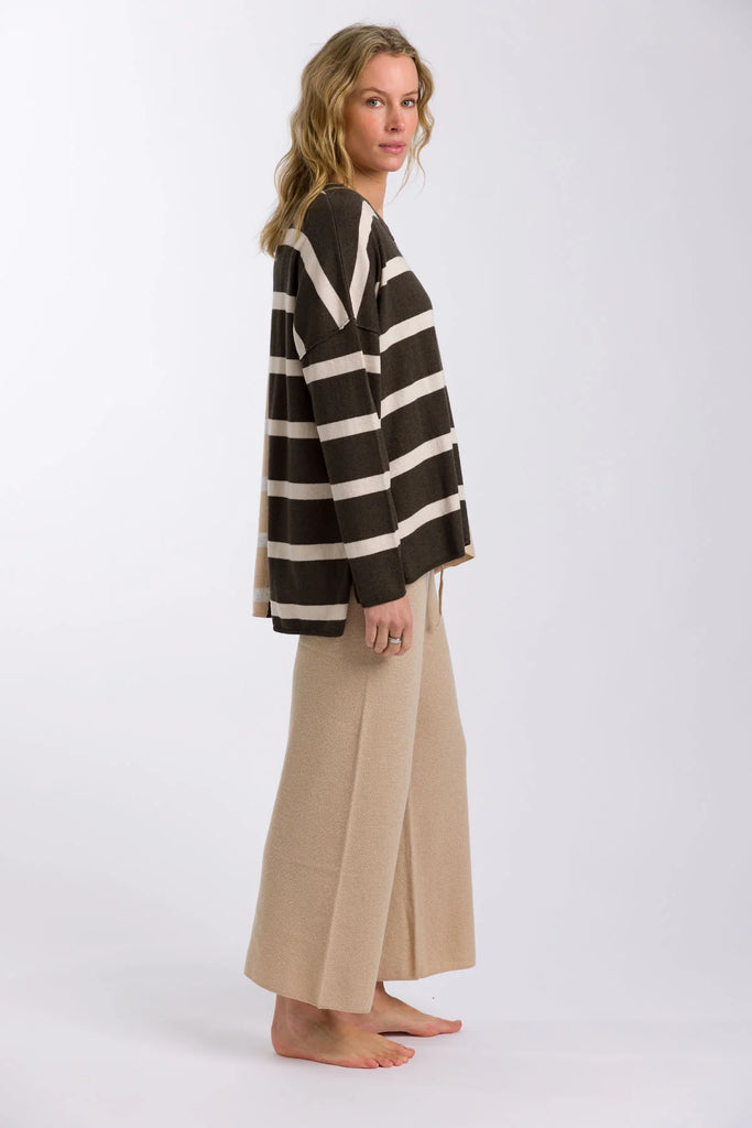 Talamaya | Hinterland Stripe Pullover | Sable