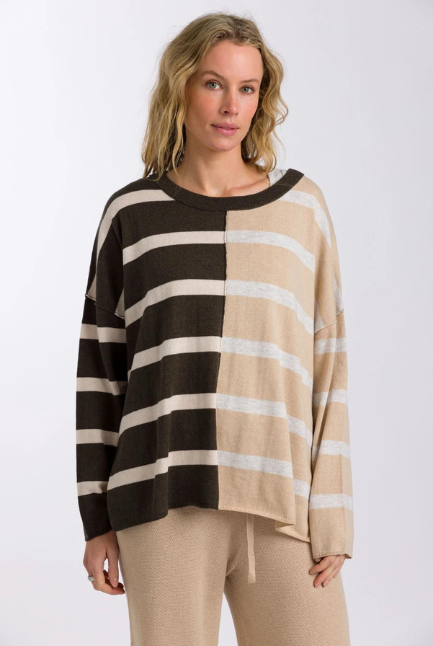 Talamaya | Hinterland Stripe Pullover | Sable